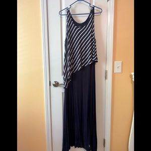 👗 Striped Slanted Maxi Dress